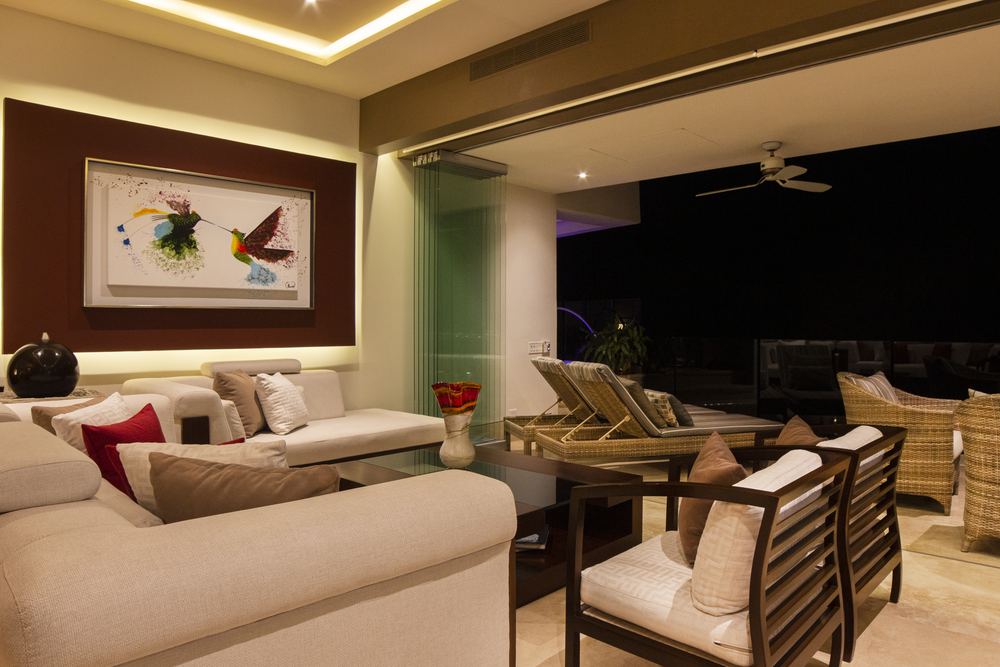 Living area, additional night view