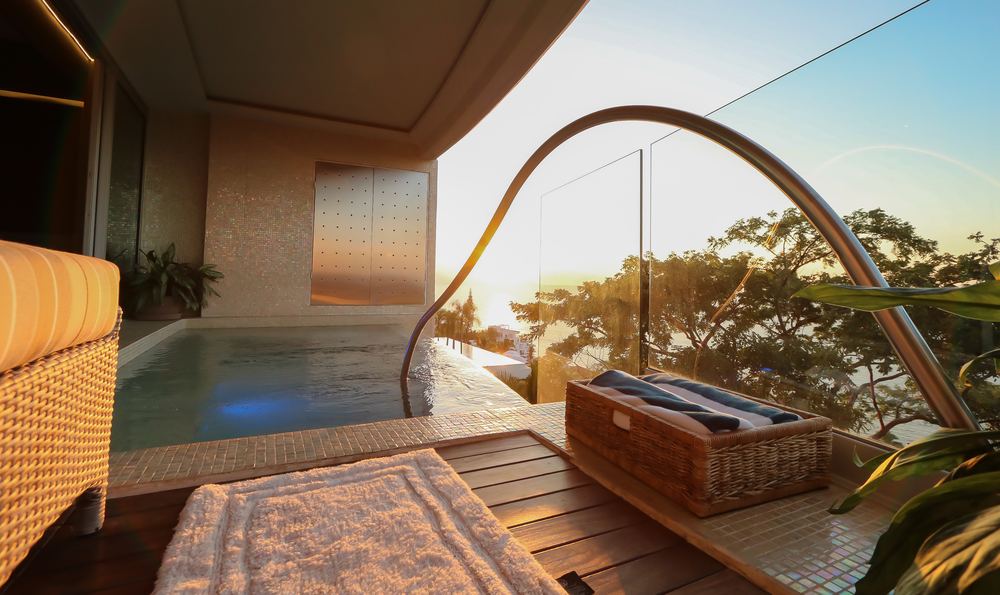 Pool at sunset